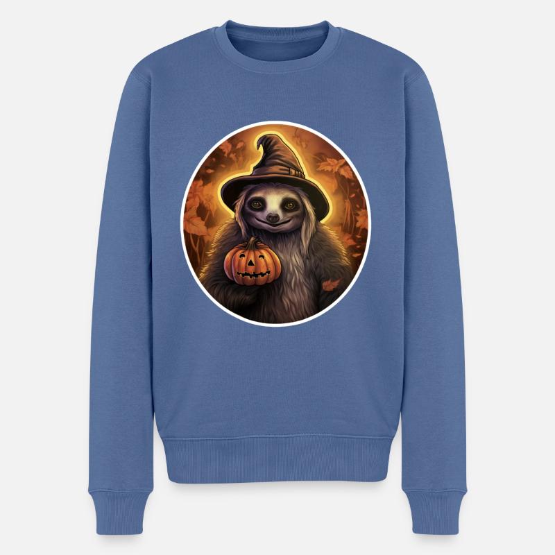 Paresseux d’Halloween 3 - Pull Premium bio Homme - bleu pigeon