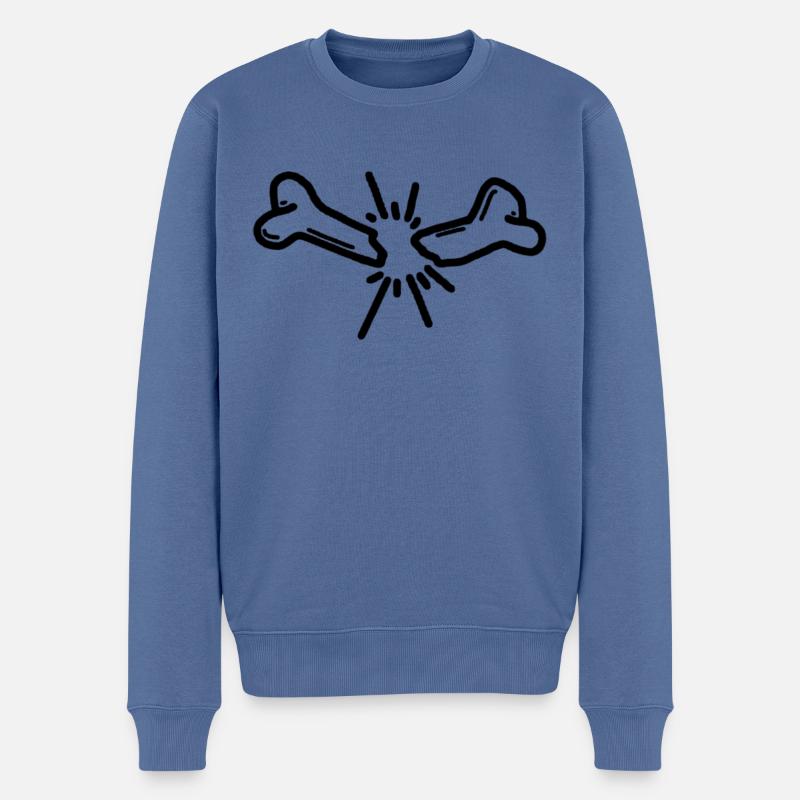 Knochenbruch - Männer Premium Bio Pullover - Taubenblau