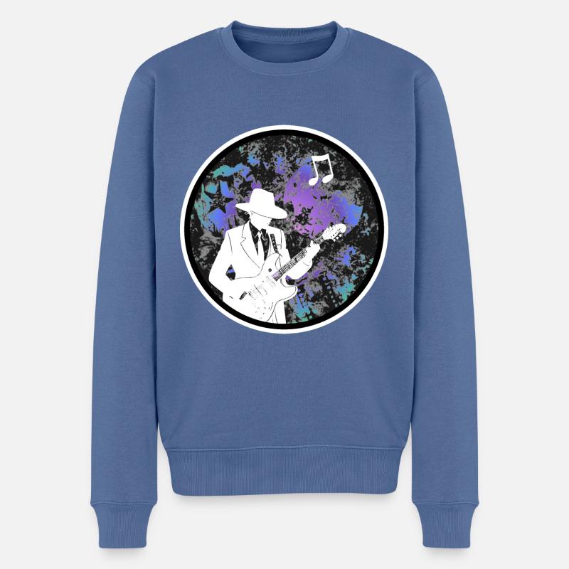 Guitariste - Pull Premium bio Homme - bleu pigeon