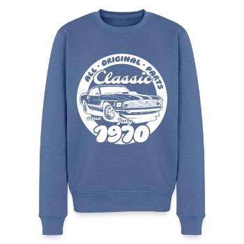 55th Birthday - Classic Musclecar 07/1970 - Men's Premium Organic Jumper - stone blue - Front - Nico (187cm)