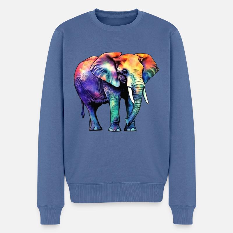 Éléphant - Pull Premium bio Homme - bleu pigeon