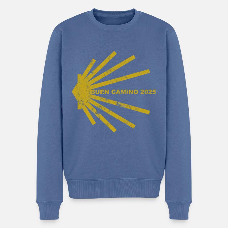 Buen Camino 2025 - Jakobsweg - Pilgermuschel - Männer Premium Bio Pullover - Taubenblau