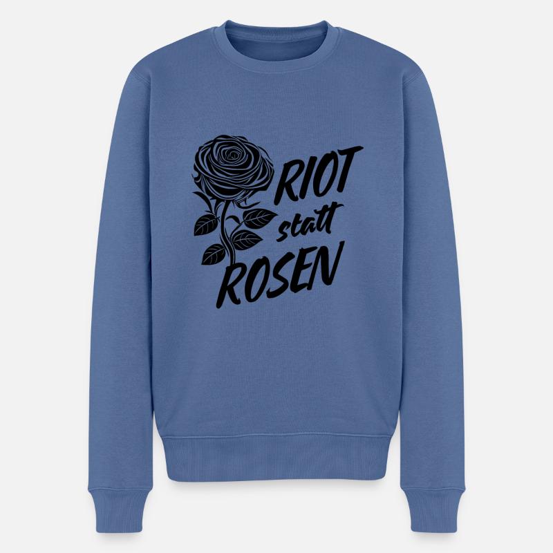 Riot statt Rosen - Männer Premium Bio Pullover - Taubenblau