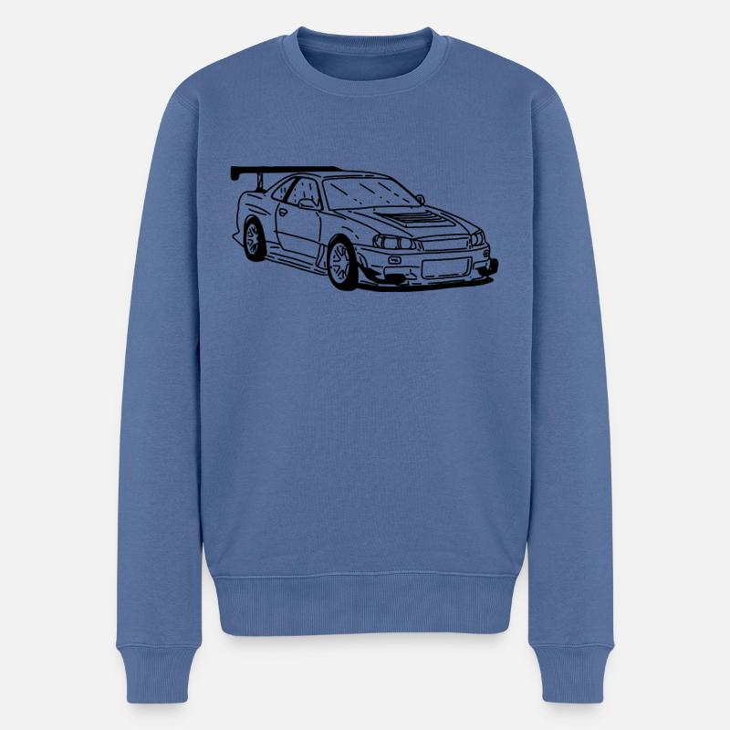 Rennwagen - Männer Premium Bio Pullover - Taubenblau