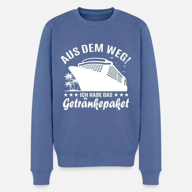 Kreuzfahrt Aus dem Weg ich habe das Getränkepaket - Männer Premium Bio Pullover - Taubenblau