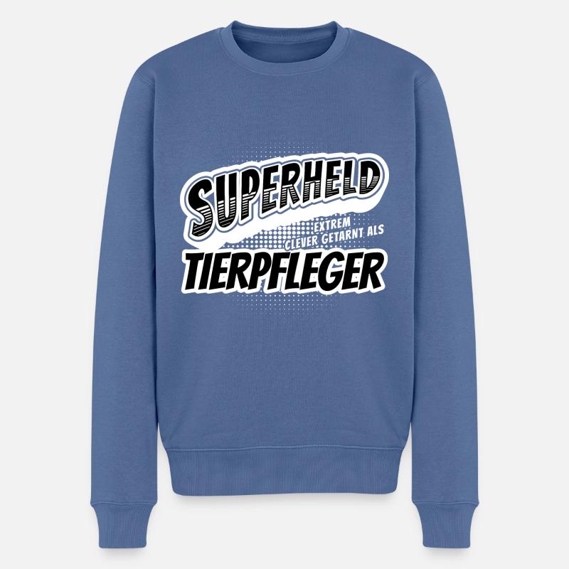 Superheld, clever getarnt als Tierpfleger - Männer Premium Bio Pullover - Taubenblau