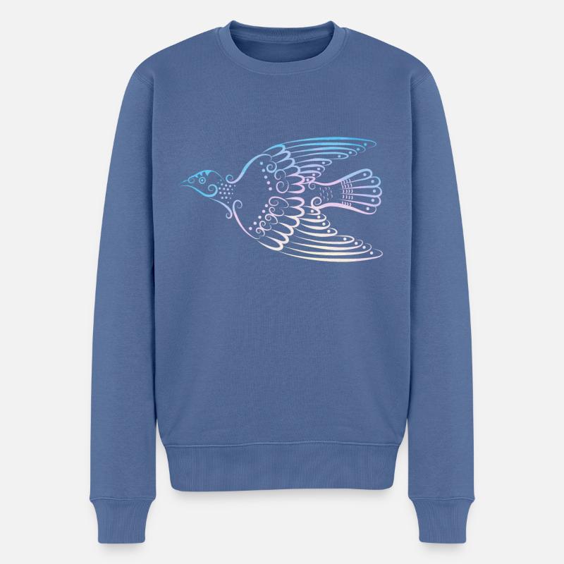 Taube - Männer Premium Bio Pullover - Taubenblau