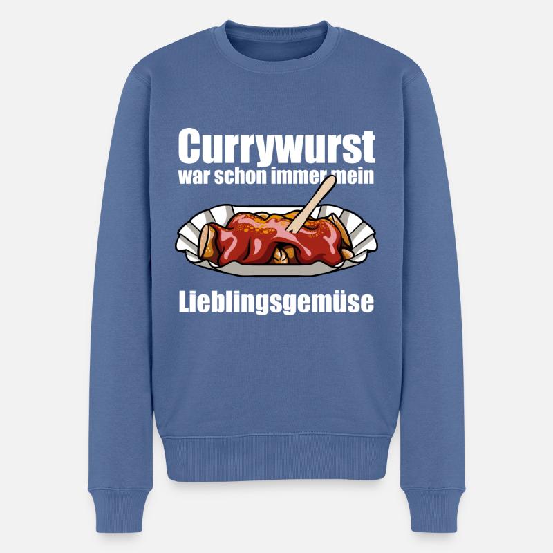 Currywurst - Mein Lieblingsgemüse - Fast Food - Männer Premium Bio Pullover - Taubenblau