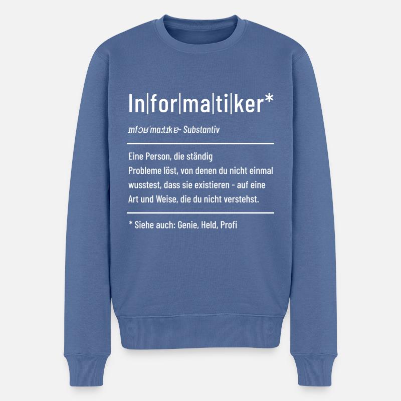 Informatiker - Definition - Lexikon - Männer Premium Bio Pullover - Taubenblau