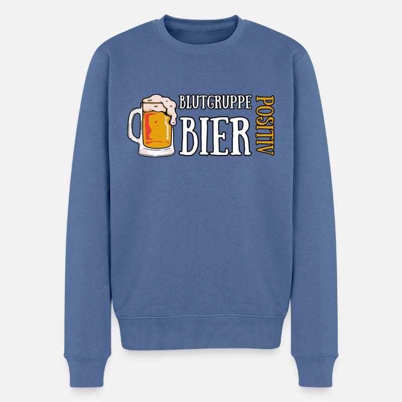 Blutgruppe Bier Positiv - Männer Premium Bio Pullover - Taubenblau