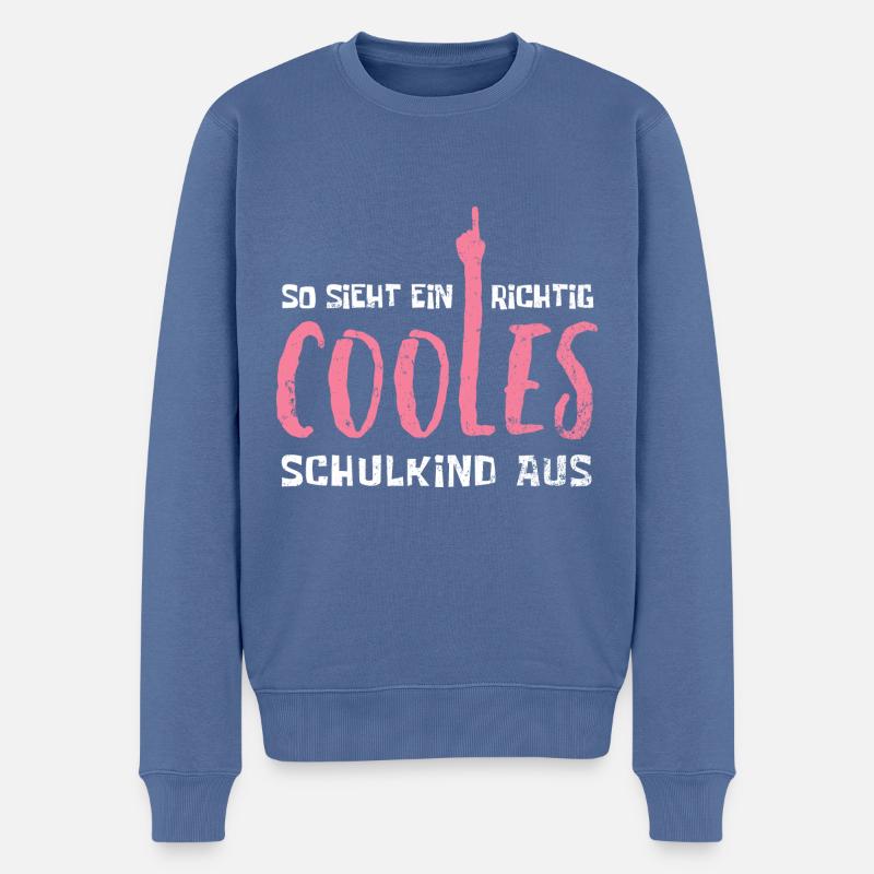 Schulkind - Einschulung - Erstklässler - Girl - Männer Premium Bio Pullover - Taubenblau