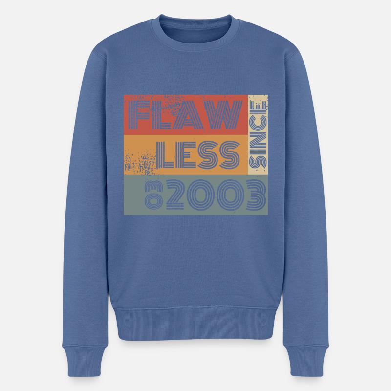 22. Geburtstag Flawless since 03/2003 - Männer Premium Bio Pullover - Taubenblau