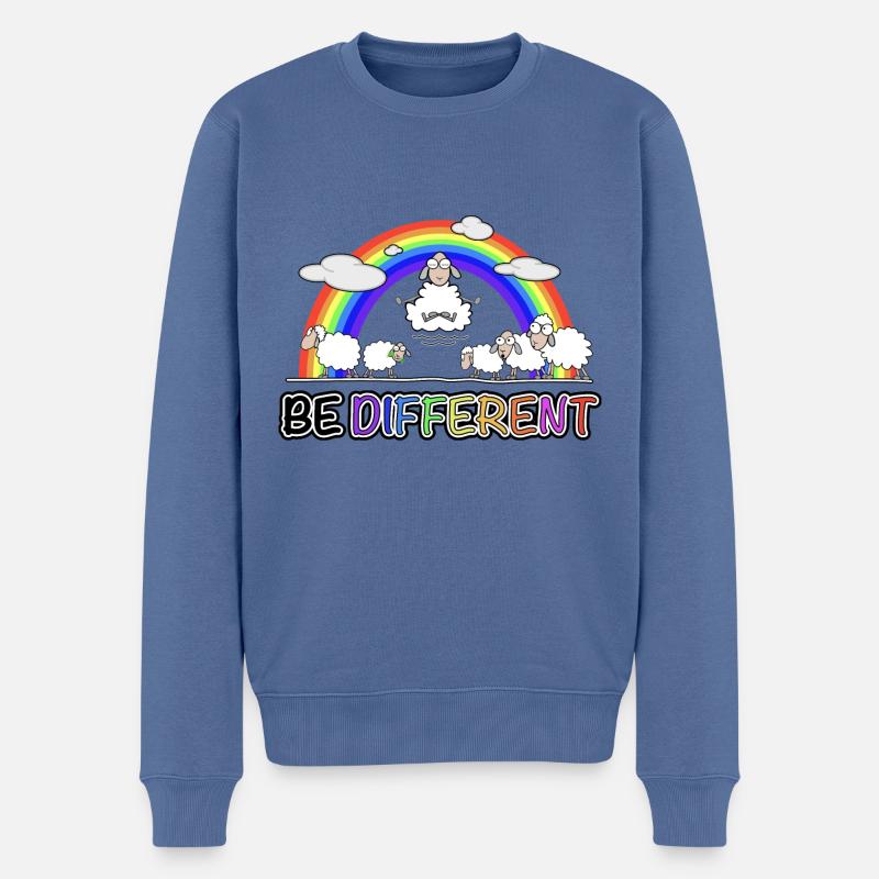 Les moutons méditent - Pull Premium bio Homme - bleu pigeon