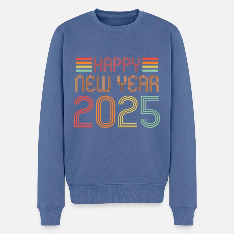 Happy New Year 2025 - Männer Premium Bio Pullover - Taubenblau