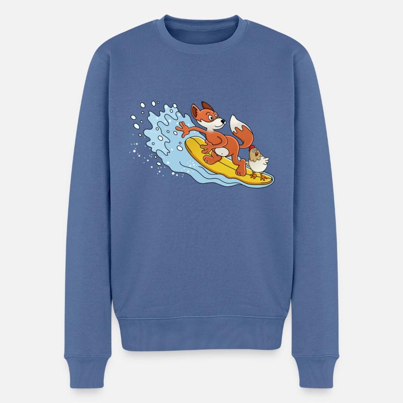 KOT UND GOUPI - Männer Premium Bio Pullover - Taubenblau