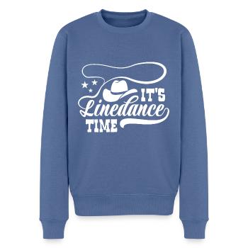 It's Linedance Time - Linedancing - Country Fan - Männer Premium Bio Pullover - Taubenblau - Vorne - Nico (187cm)