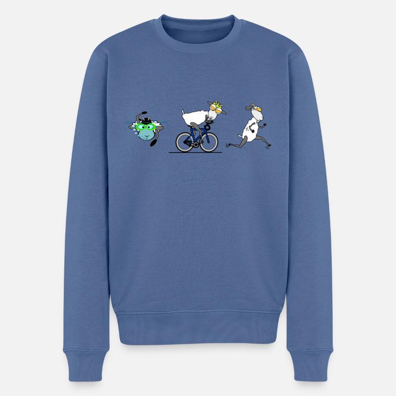 Triathlon - Männer Premium Bio Pullover - Taubenblau