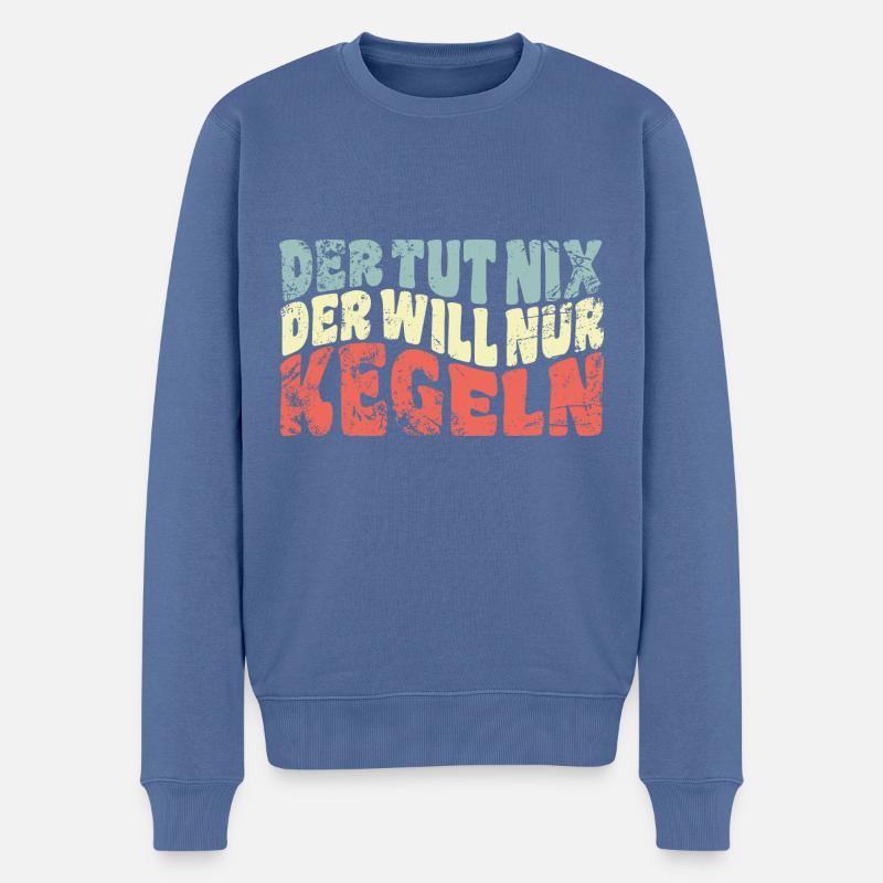 Der tut nix, der will nur kegeln - Spruch - Männer Premium Bio Pullover - Taubenblau