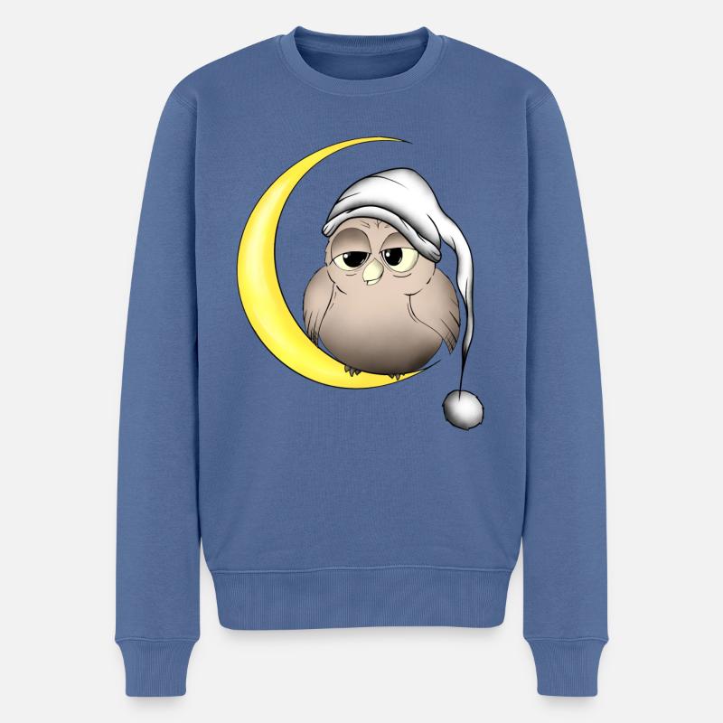 Hibou - Pull Premium bio Homme - bleu pigeon