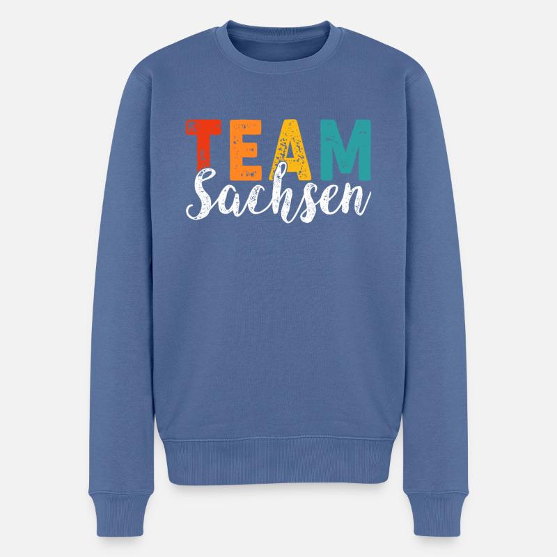 Sachsen Design sächsisch lustig - Männer Premium Bio Pullover - Taubenblau