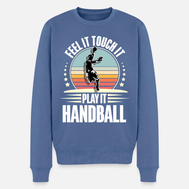 Handball Handballer - Männer Premium Bio Pullover - Taubenblau