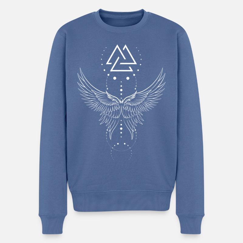 Walküre Valknut Flügel - Männer Premium Bio Pullover - Taubenblau