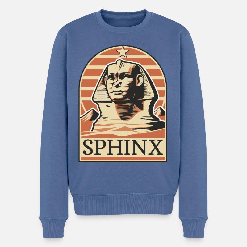 Sphinx - Männer Premium Bio Pullover - Taubenblau