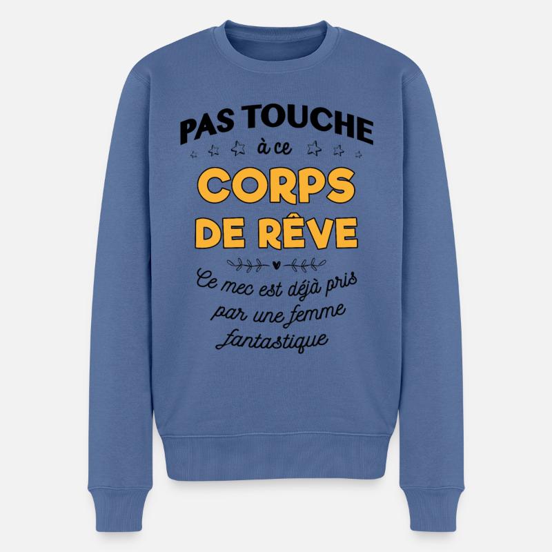 PAS TOUCHE - Pull Premium bio Homme - bleu pigeon