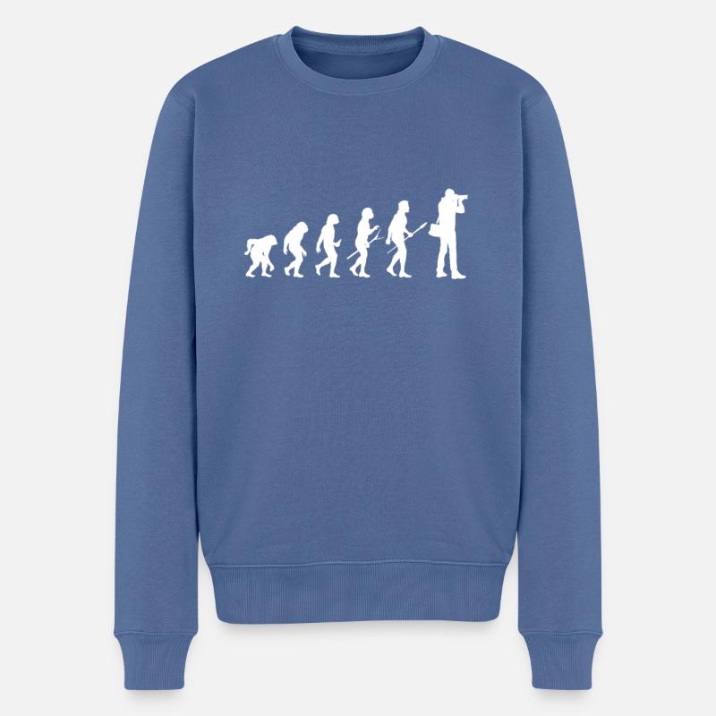 evolution photographe - Pull Premium bio Homme - bleu pigeon