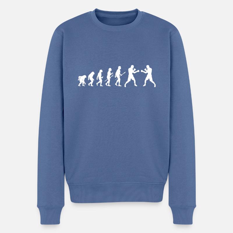 Evolution Boxboxer - Männer Premium Bio Pullover - Taubenblau
