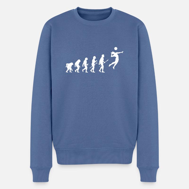 Evolution Volley- - Männer Premium Bio Pullover - Taubenblau