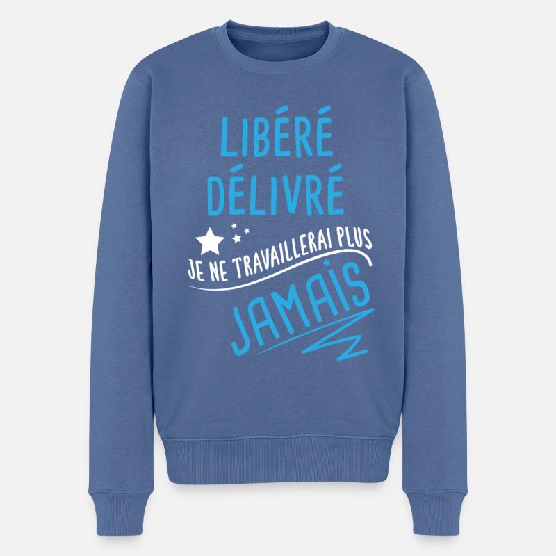 libéré délivré retraite - Pull Premium bio Homme - bleu pigeon