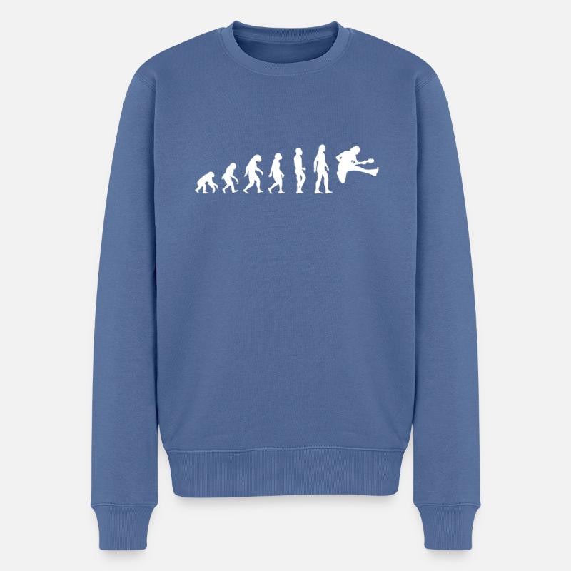 evolution guitare - Pull Premium bio Homme - bleu pigeon