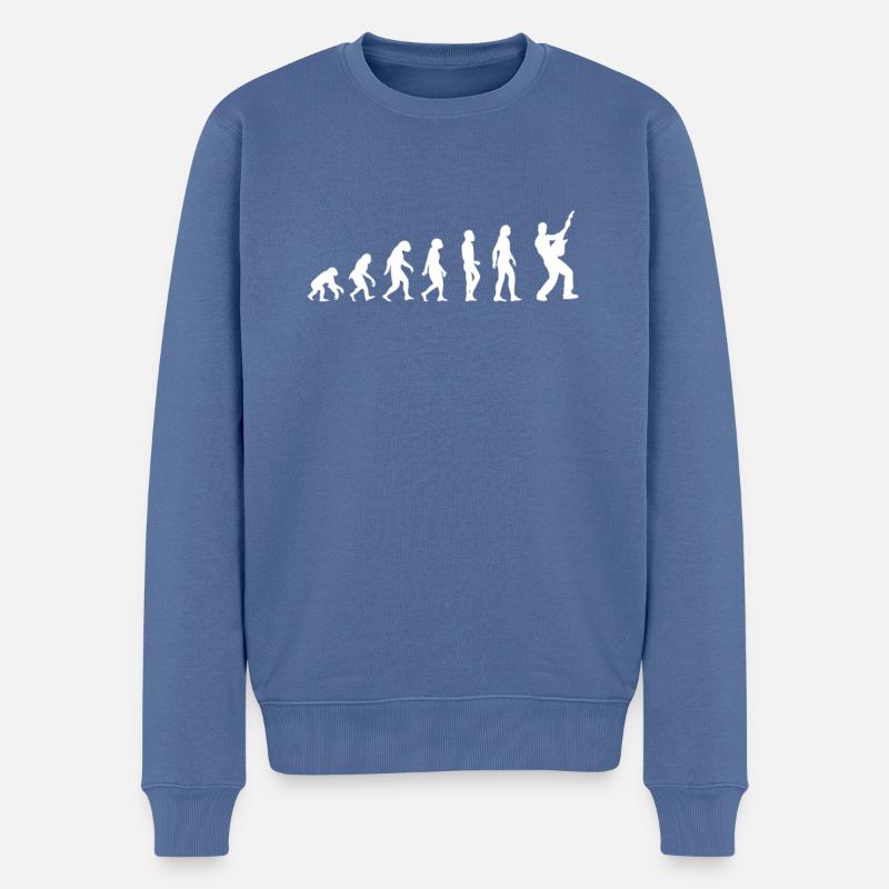 guitar evolution - Men's Premium Organic Jumper - stone blue