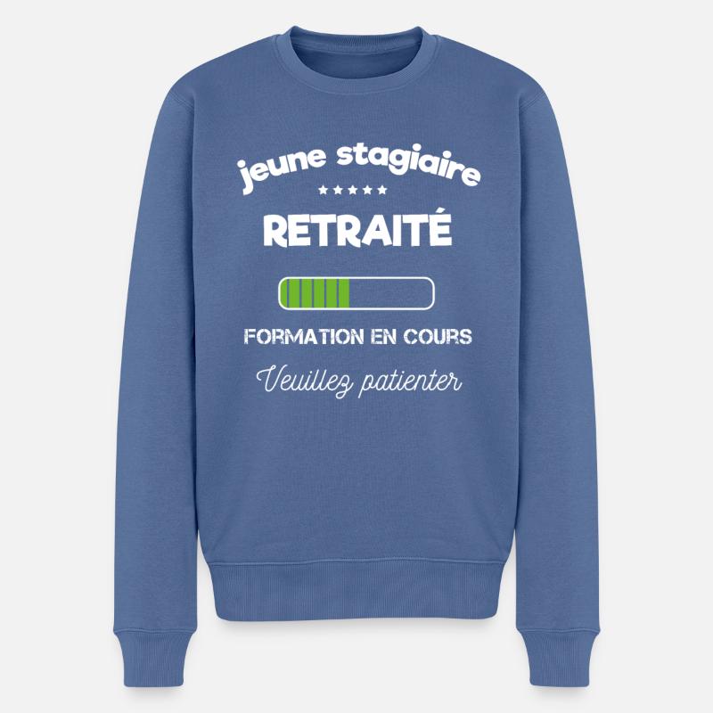 tee shirt retraite - Pull Premium bio Homme - bleu pigeon