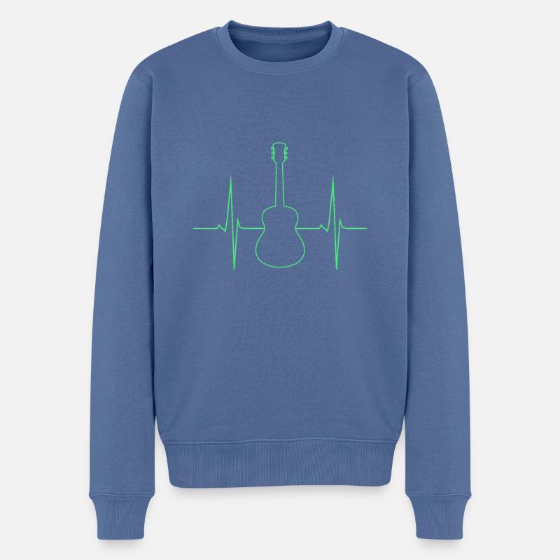 T Shirt Mann Gitarre electrique - Männer Premium Bio Pullover - Taubenblau