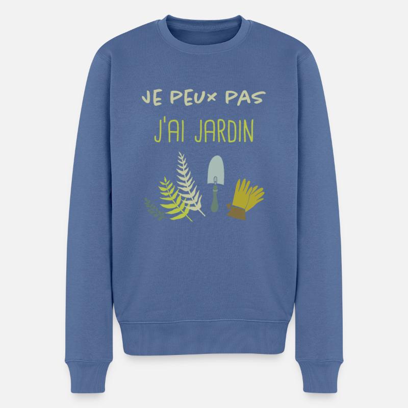 Je peux pas, j'ai jardin - Pull Premium bio Homme - bleu pigeon