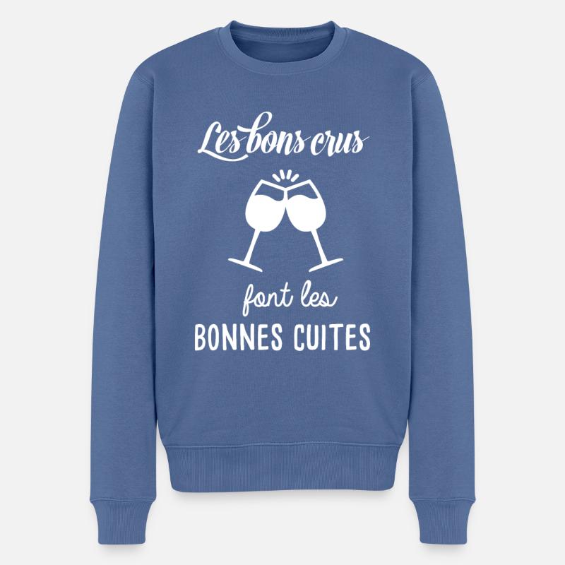 Phrase humoristique Vin - Pull Premium bio Homme - bleu pigeon