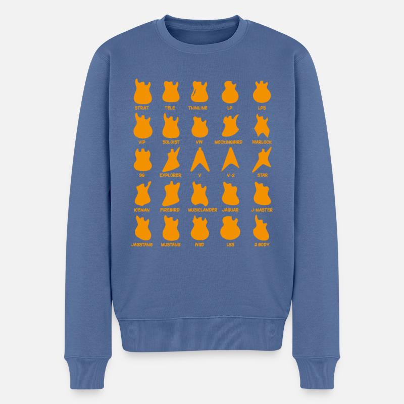E-Gitarren-Formen - Männer Premium Bio Pullover - Taubenblau