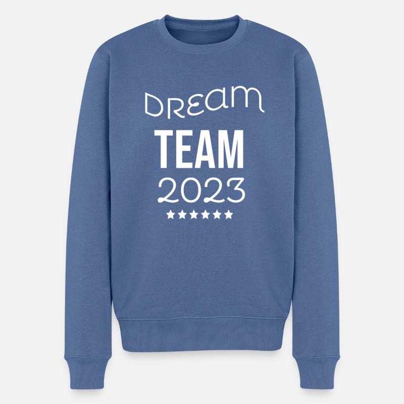 Dream team - Pull Premium bio Homme - bleu pigeon