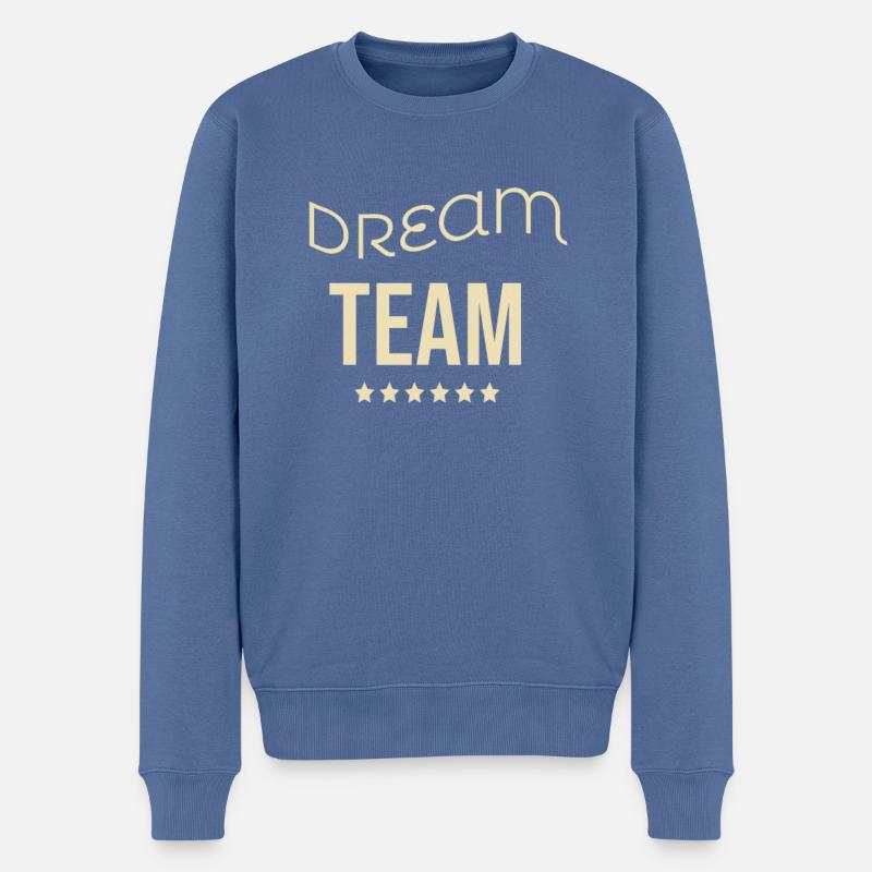 Dream team - Pull Premium bio Homme - bleu pigeon