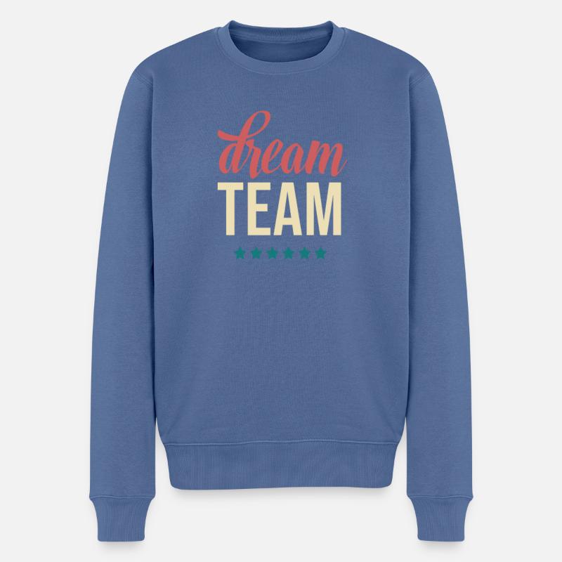Dream team - Pull Premium bio Homme - bleu pigeon