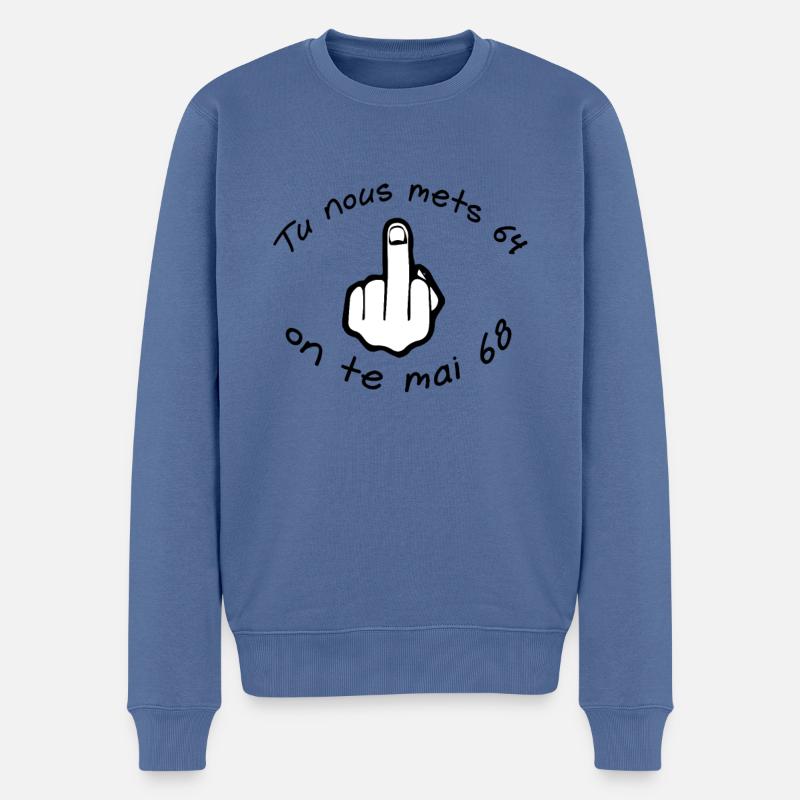 Retraites - Pull Premium bio Homme - bleu pigeon