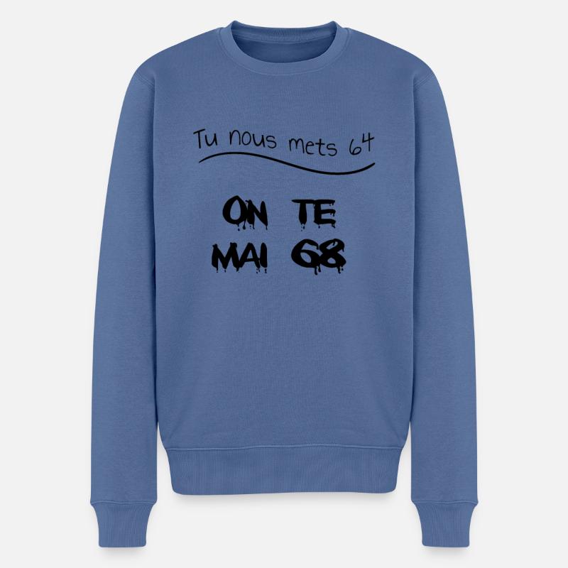 Retraites mai 68 - Pull Premium bio Homme - bleu pigeon
