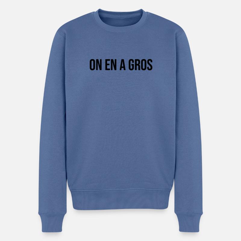 On en a gros !!! - Pull Premium bio Homme - bleu pigeon