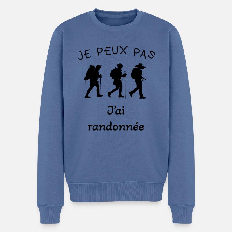 Wanderer Geschenk - Männer Premium Bio Pullover - Taubenblau