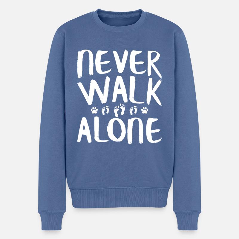 Never Walk Alone Hund - Männer Premium Bio Pullover - Taubenblau