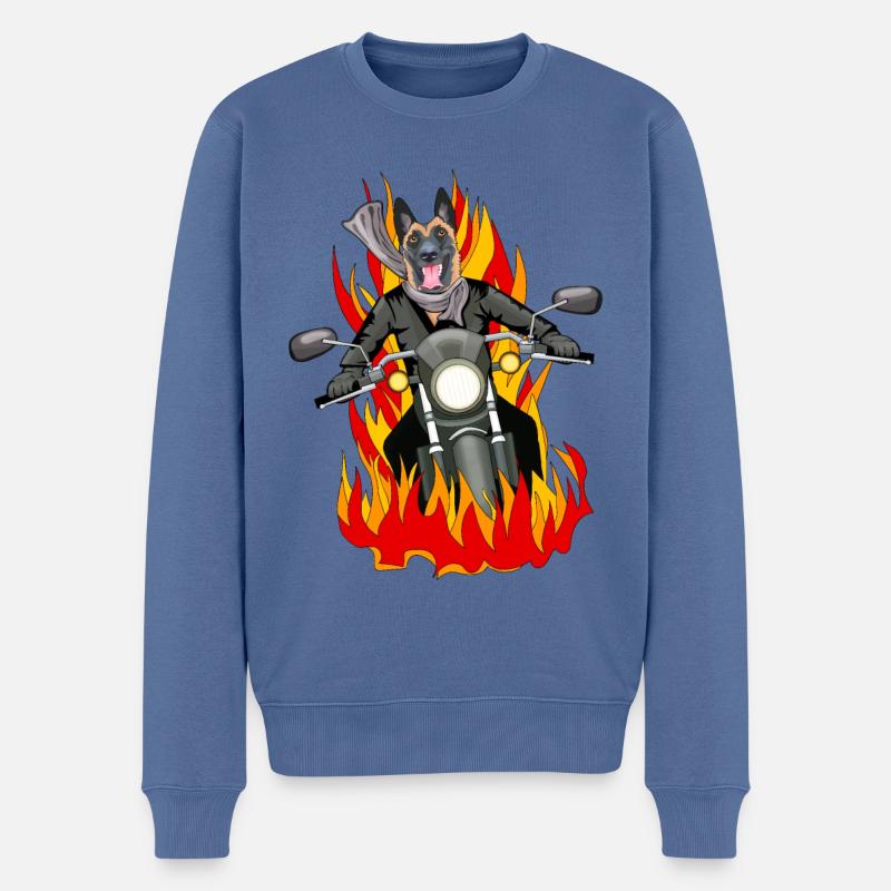 Fire malinois - Pull Premium bio Homme - bleu pigeon