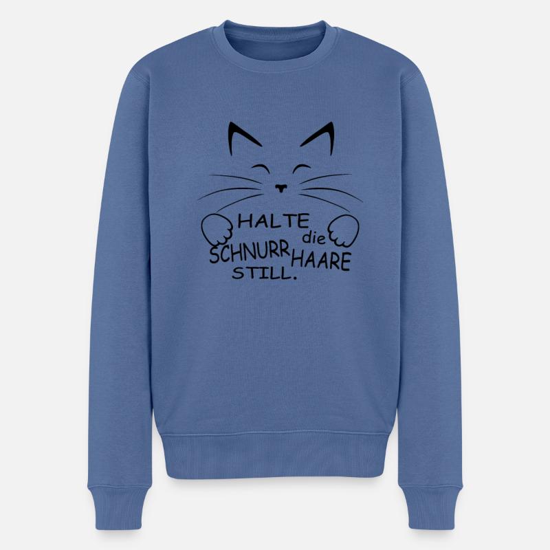 Katze lustiges Kätzchen Geschenk - Männer Premium Bio Pullover - Taubenblau