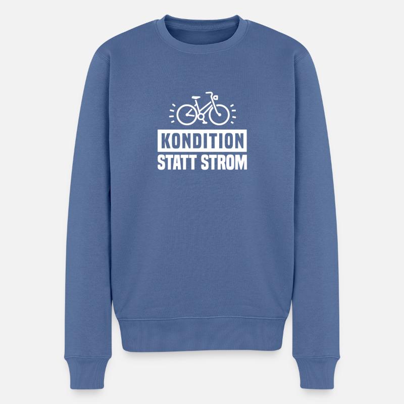 Kondition statt Strom - Männer Premium Bio Pullover - Taubenblau
